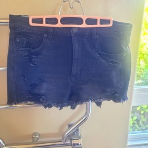 America Eagle Black Jean Shorts